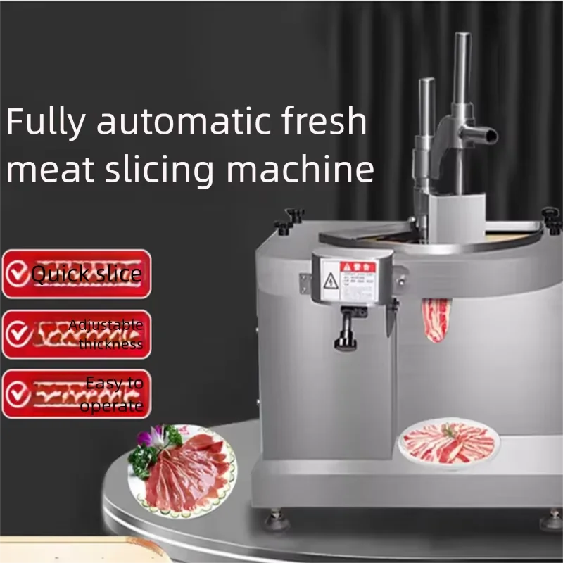 High Quality Electric Adjustable Thickness Fresh Meat Slicer Commercial Beef and Mutton Slicer Meat Thin Slice Cutting Machine
