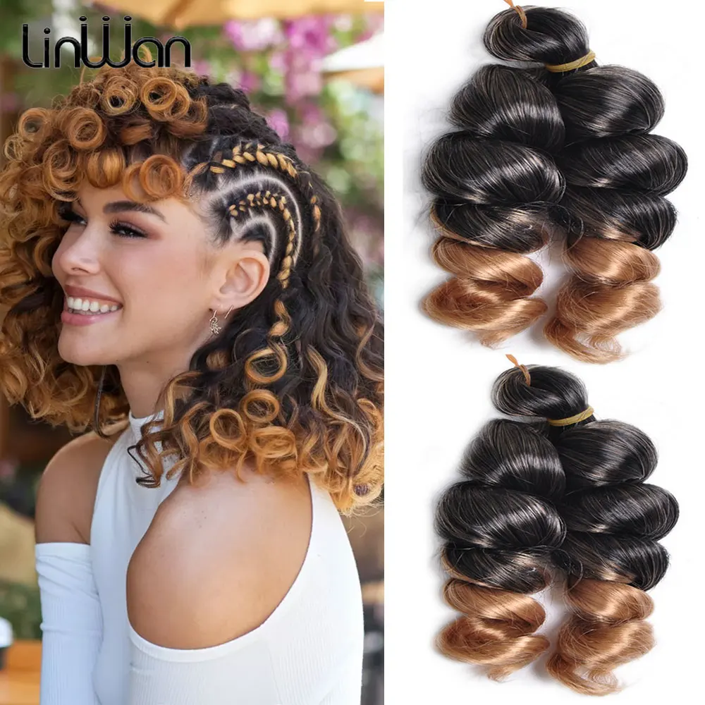 

12 inch Synthetic Loose Curly Braiding Hair Pre Stretched Bouncy Braiding Hair Easy Braid Crochet Hair Wavy Curls Hair Bulk