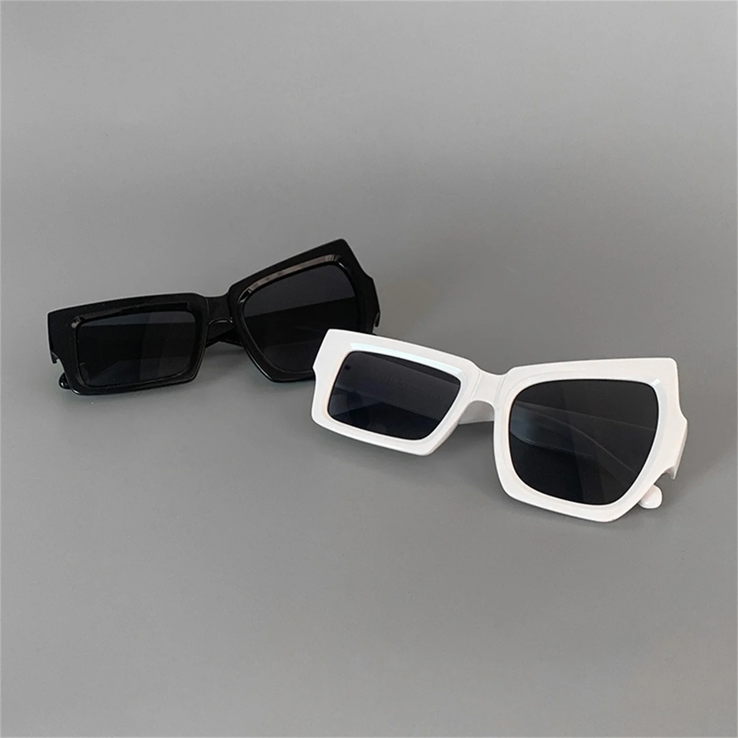 Personality Irregular Frame Sunglasses Fashion Party Asymmetrical Sun Glasses Men Women Leopard Black White Sunglasses