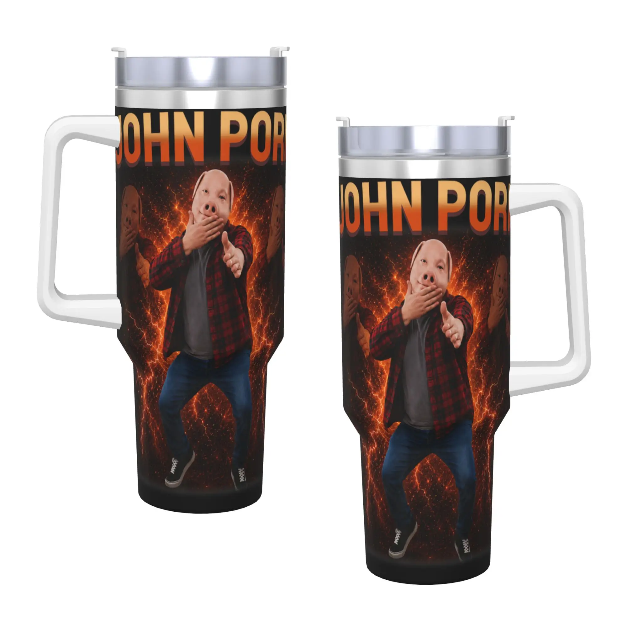 John Pork Calling Decline Accept Incoming Call Scuba Stainless Steel Tumbler Driving Mugs Cup Thermal Mug Milk Tea Water Bottle