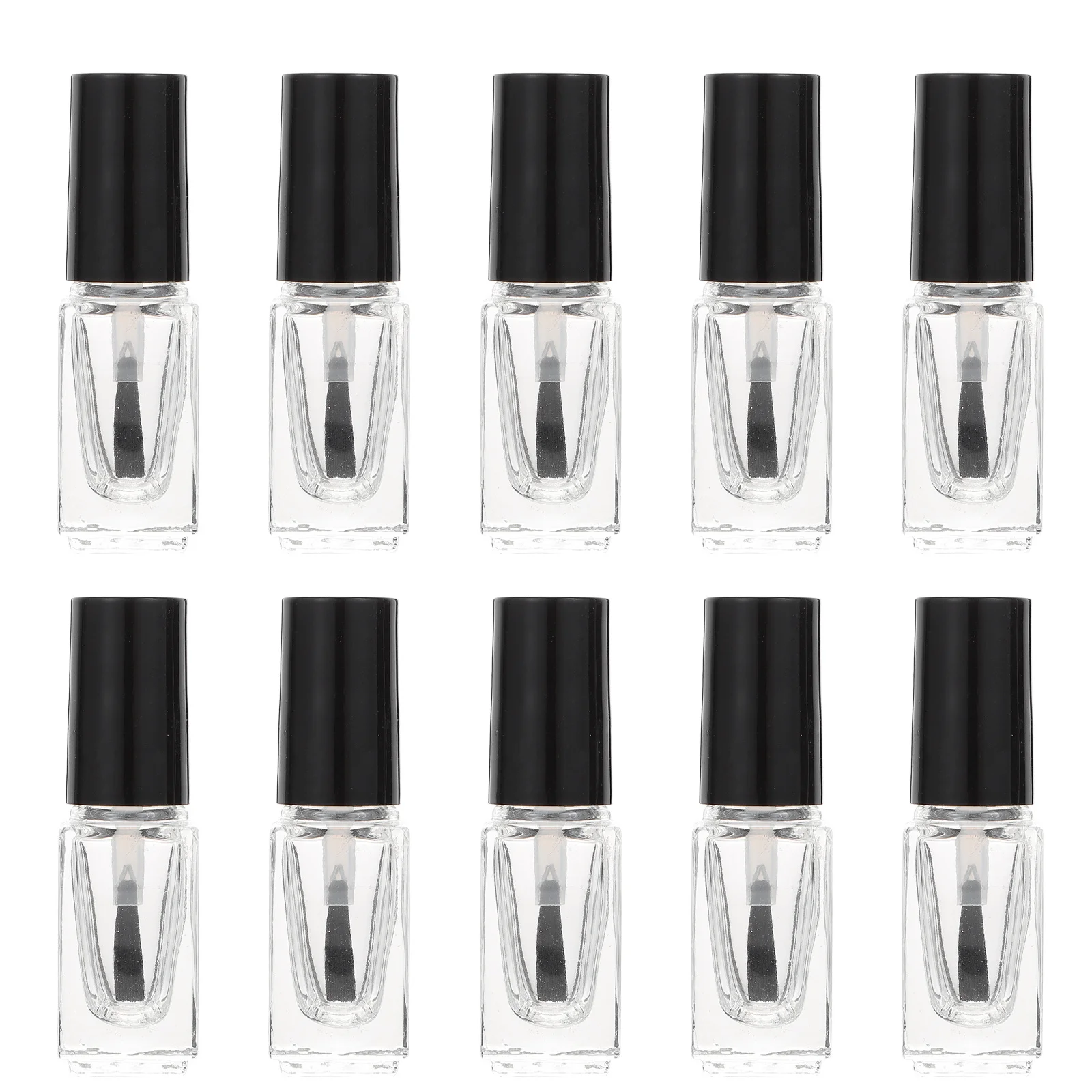 

20Pcs Refillable Nail Bottles Glass Transparent Mini Empty Square for DIY Polish Nail Color Travel Cuticle Oil