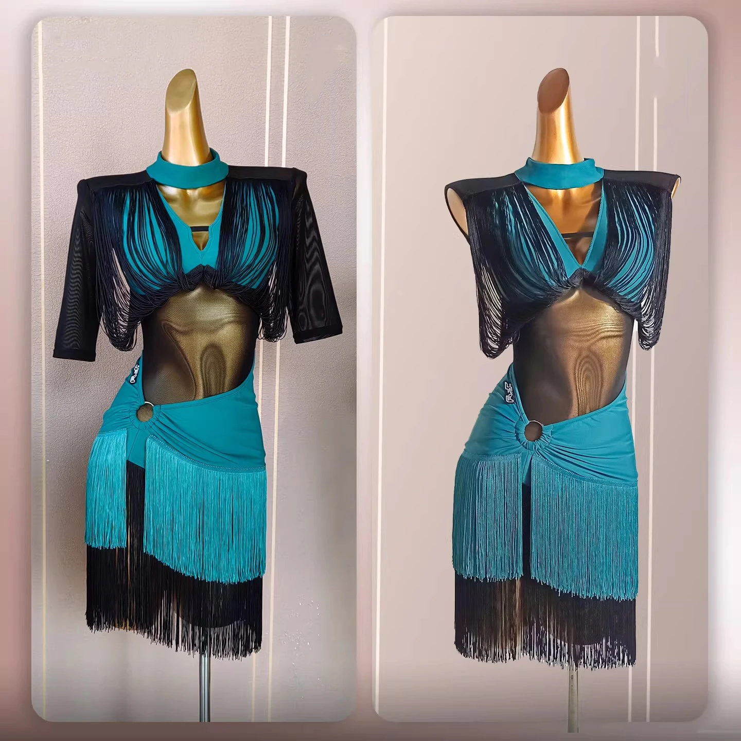 Neues sexy rückenfreies Quastenrock-Latin-Tanzkleid für Frauen, Samba, Chacha, Tango, Bühnenkostüme für Erwachsene, weibliches Latin-Kleid DN12494