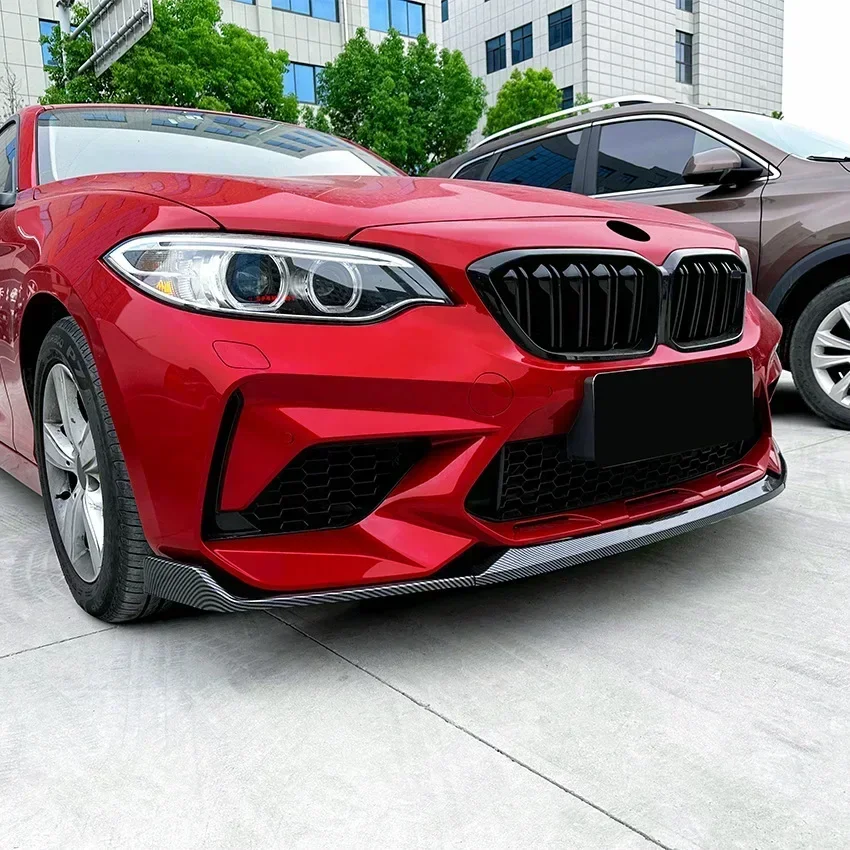 New！Front Bumper Lip Body Kit Spoiler Splitter Bumper Canard Lip Splitter Car Accessories For BMW F87 M2 CS Coupe 2016-2021