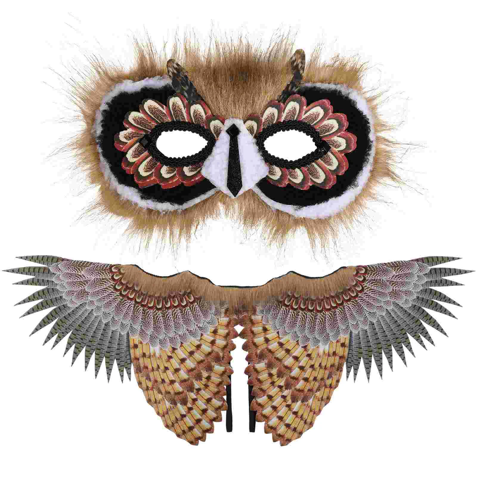 Owl Suit Kids Costume Wings Mask Stage Decoration Performance Prop Cosplay Photo Gifts
