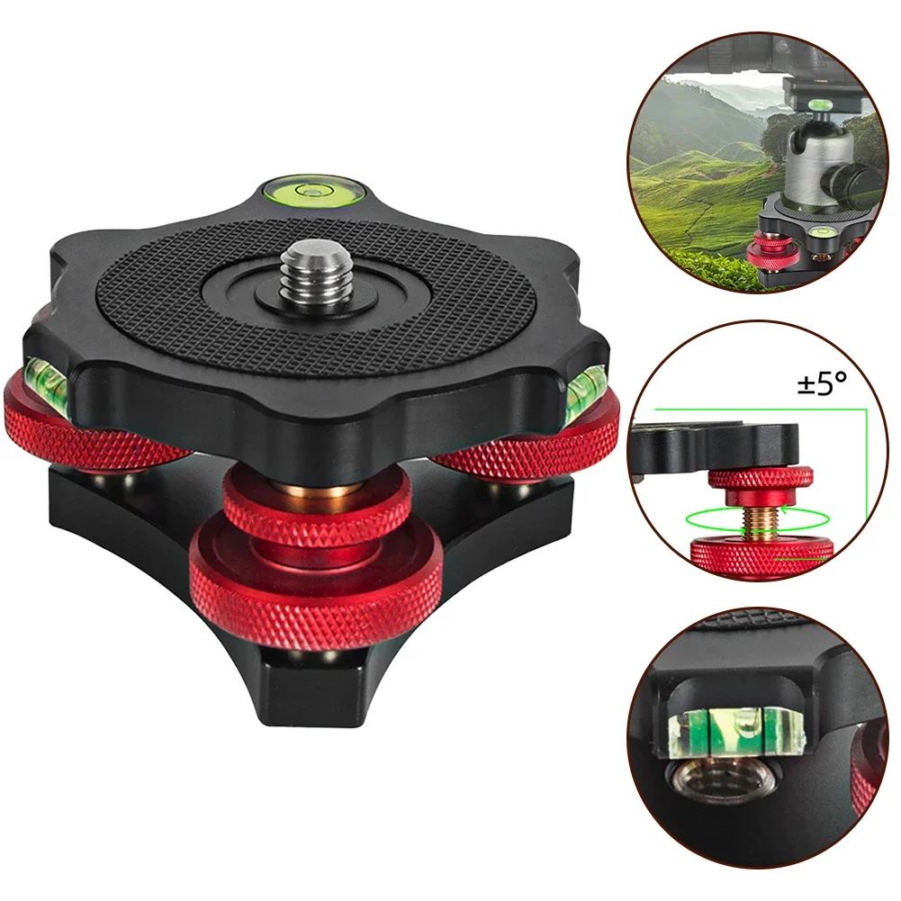 

Tripod Heads Quick Leveling Base Level Adjustment Base Suitable For Most Cameras Tripod Mount Adapter Camera Accessories