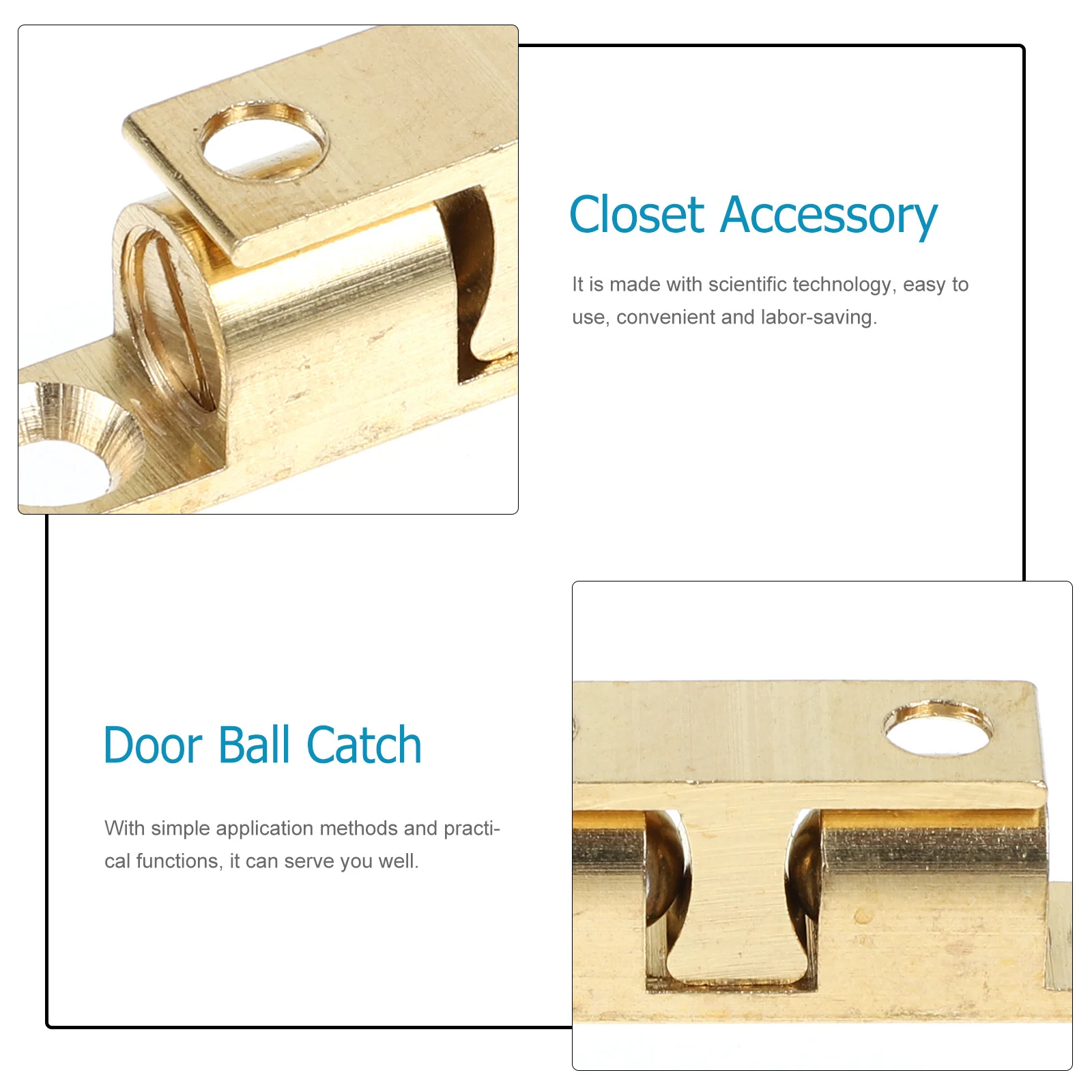 

4 set Copper Ball Catch Heavy Duty Cabinet Door Retainer Durable Metal Clip Buckle For Closet Cabinet Stopper Hardware Accessory