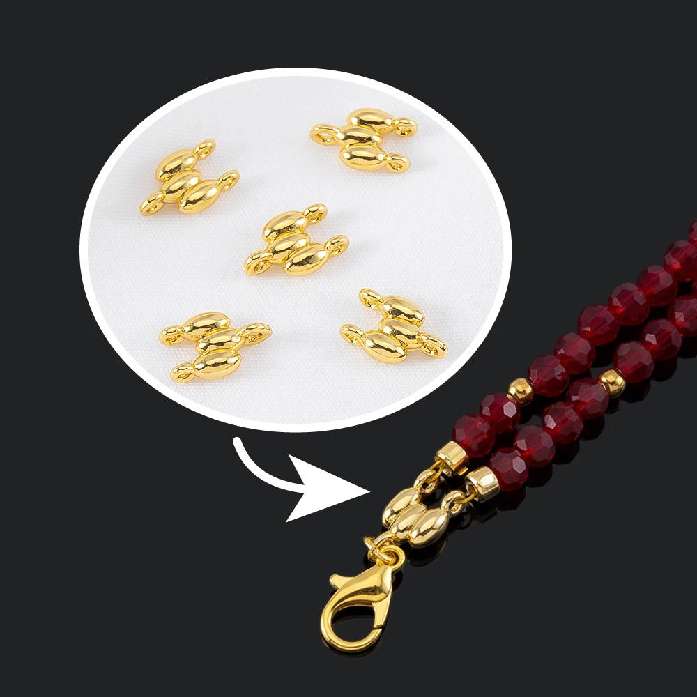 18K Gold Plated 2-row Connectors Brass Connectors For Jewelry Making For Bracelets Accessories DIY Necklaces Findings Wholesale