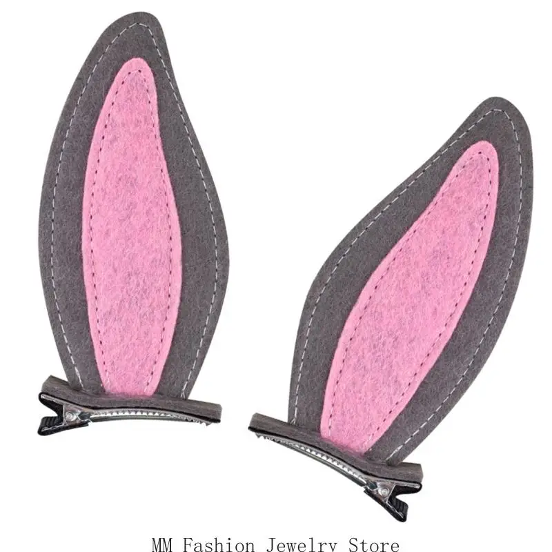 D0UB قطعتان من مشبك شعر الأرنب خفيف الوزن للأطفال والكبار، تصميم مانع للانزلاق