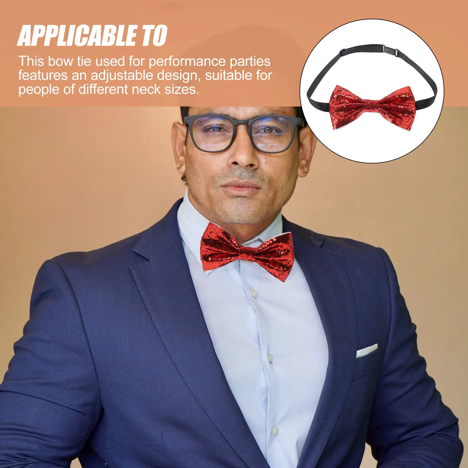 

Stylish Bow Tie for Men Pre-Tied Glitter Detail High Quality Fabric Blend Perfect for Groom Wedding Banquet Formal