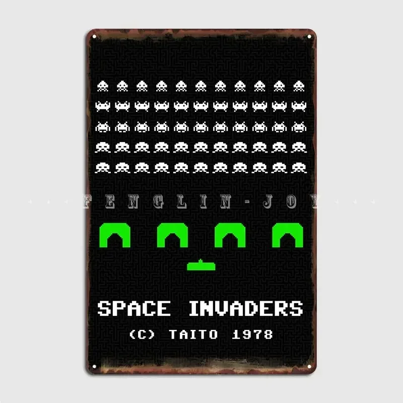 Space Invaders Metal Plaque Poster Club Home Wall Classic Wall Decor Tin Sign Poster