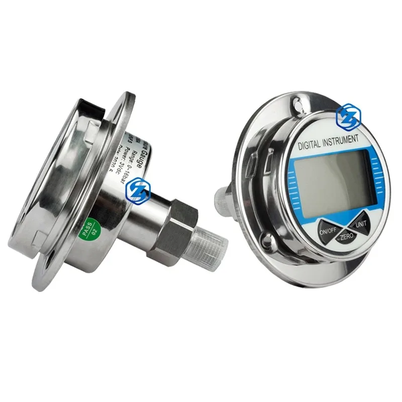 0-1000bar Hydraulic Vacuum Digital Pressure Gauge Axial G 1/4 Male Connector Oil Gas Water Pressure Gauge 4'' Manometer