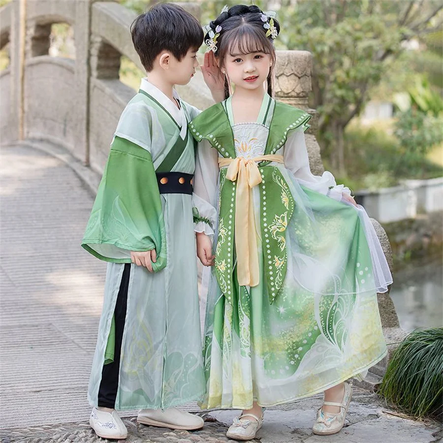 

Hanfu Dress Stage Baby Outfit Traditional Chinese Clothes Cosplay Children Ancient Costume Fashion Girl Bo Dresses Kids Vestido
