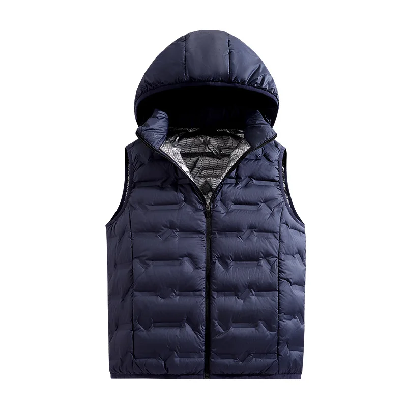 Minsu High-Quality Down Vest for Men 2025 New Autumn and Winter Couple Hooded Glossy Thickened Down Jacket