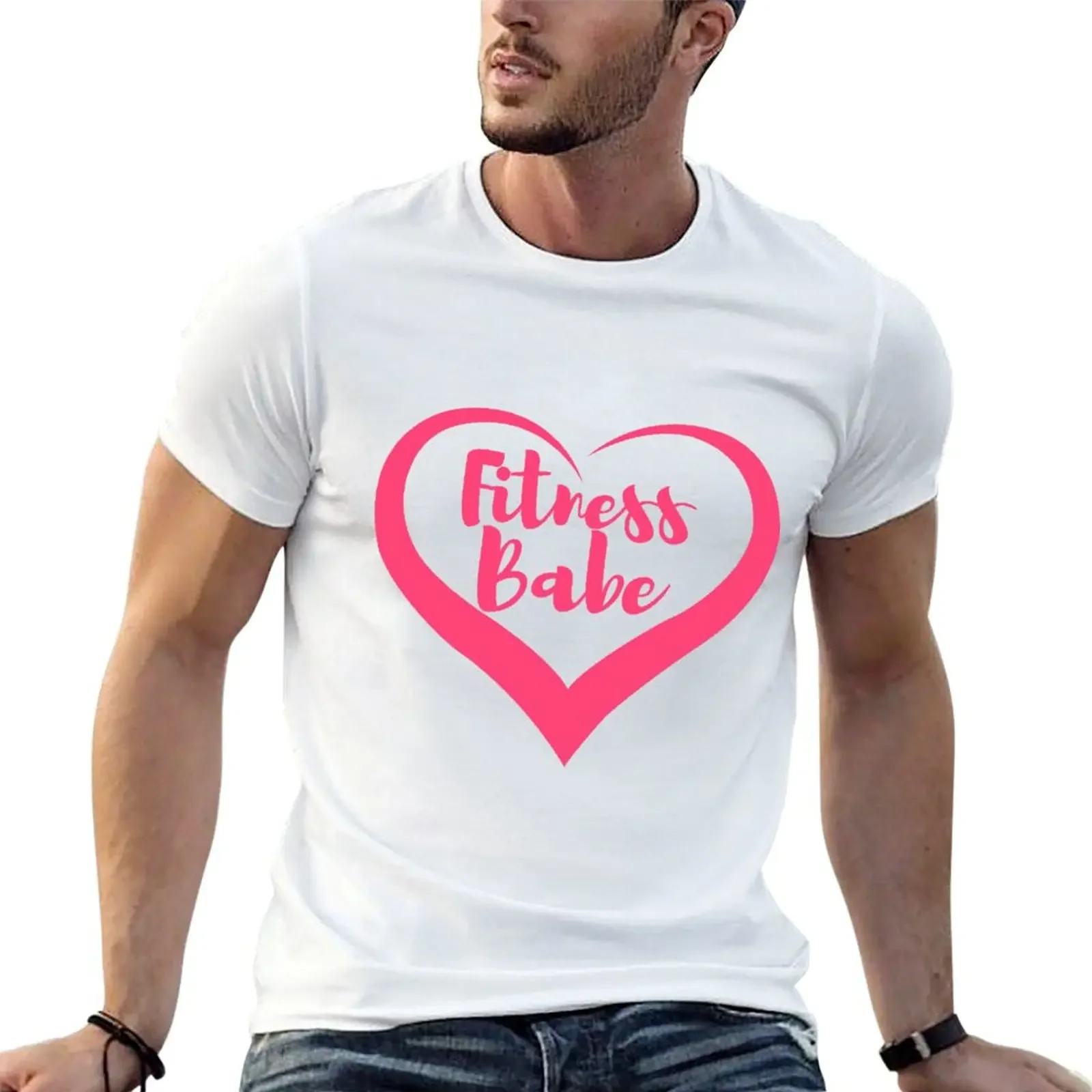 

Fitness Babe T-Shirt plus size clothes Louboutins shirts graphic tee Men's cotton t-shirt