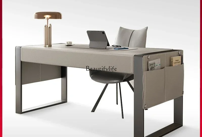 

FG10Italian minimalist modern light luxury saddle leather desk home computer desk