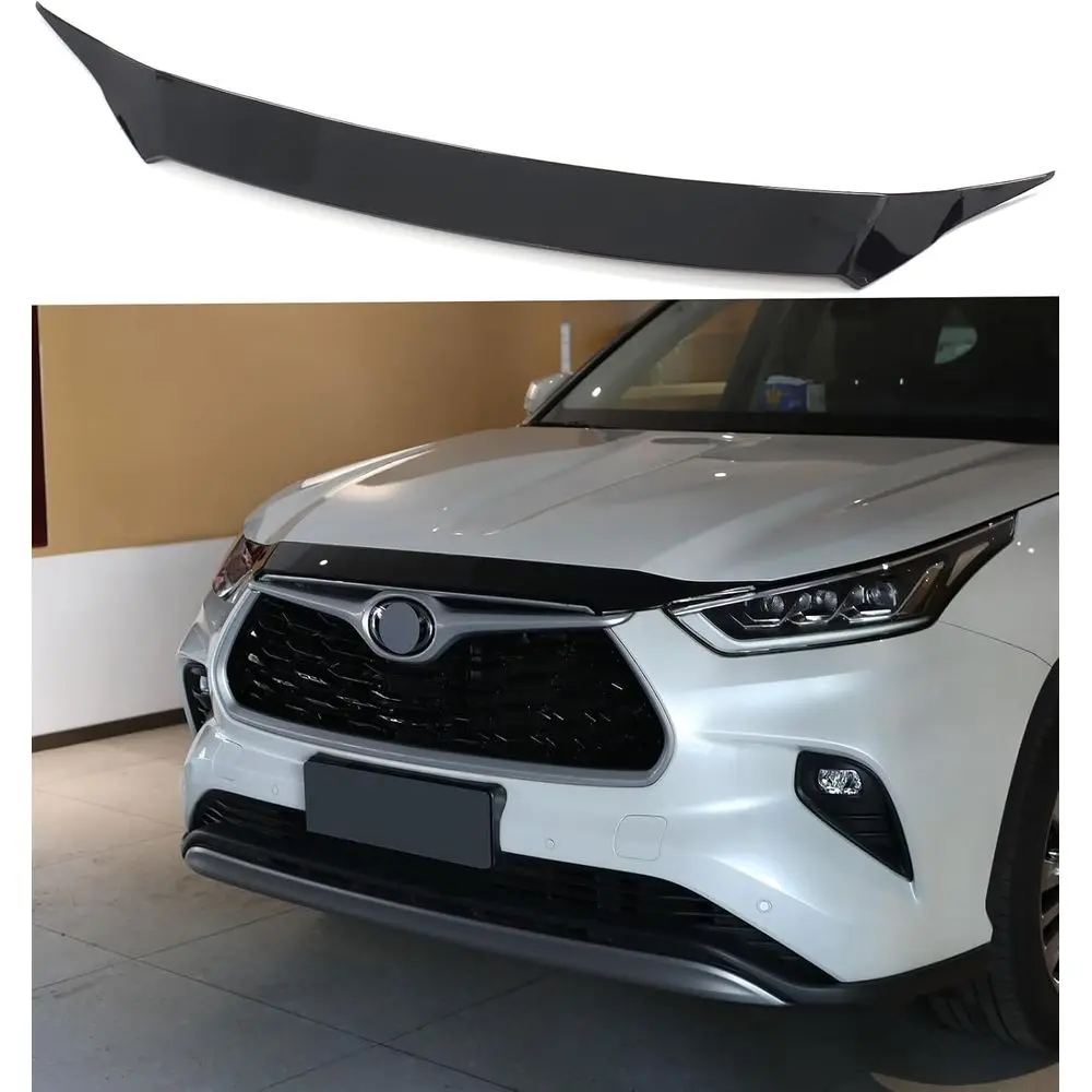 

Piano Black Bug Deflector for 2020-2025 Toyota Highlander, Front Hood Strip Shield Protector for Hybrid Models 2021-2024 Accesso