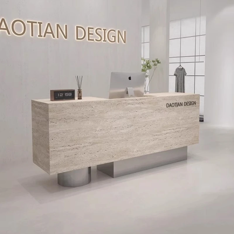 

Display Luxury Reception Desks Clothing Black Beauty Podium Reception Desks Modern Corner Recepcion Mostrador Pulpit For Church