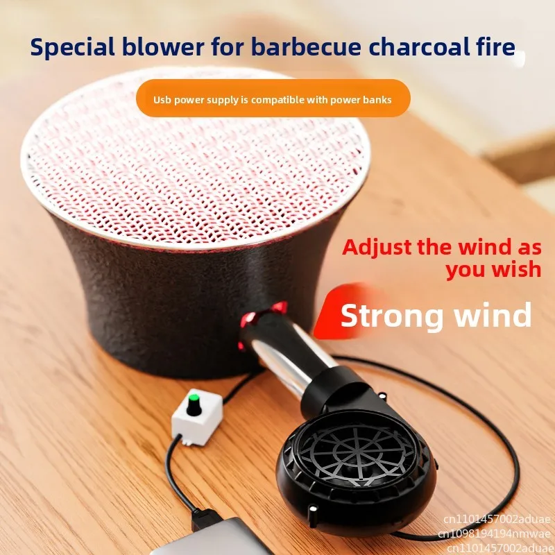 Outdoor blower BBQ charcoal firewood stove for fire cookout portable speed regulation small mini USB hair dryer
