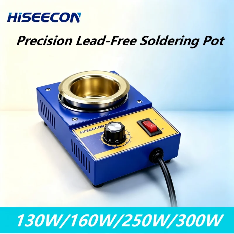 HISEECON Mini Adjustable Temp Soldering Pot Tin Melting Furnace For Wire Tinning PCB Repair HSK M38 M50 M80 M100
