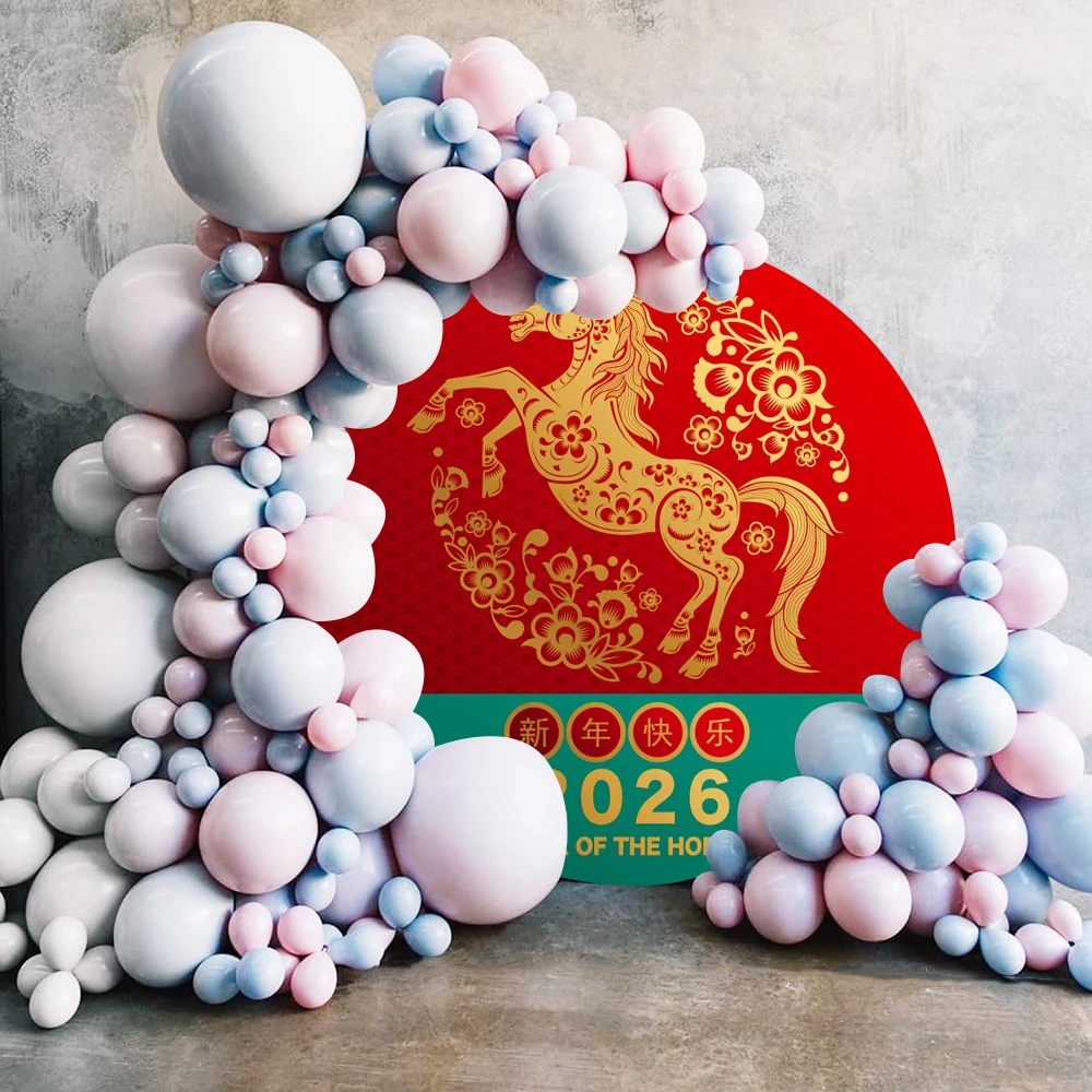 Latar Belakang Tahun Baru 2026 Penutup Latar Belakang Kertas Potongan Kuda Emas Bunga Tahun Kuda Cina Latar Belakang Foto Pesta Keluarga