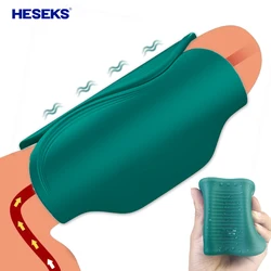 HESEKS 9 Modes Silicone Glans Vibrator For Men Penis Stimulation delay trainer Masturbators For Men Pussy Vaginas For Men