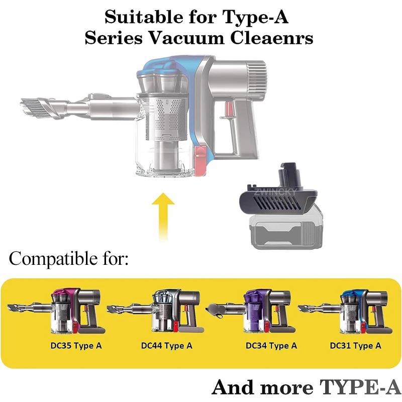 Batterieadapter für Dyson Typ A / Typ B DC31 DC35 DC44 Tierstaubsauger für Makita/Dewal/Milwaukee 18V Li-Ionen-Akku – Detail 4