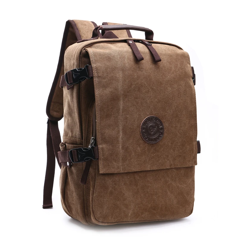Wysokiej jakości płócienny plecak męski Jednokolorowe torby na laptopa 2023 Superior Vintage Outdoor Design Trwały nowy trend Klasyczny