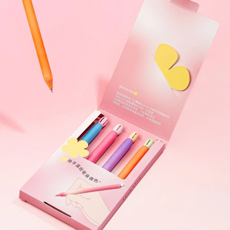 Temperatursensitiver Blumen-Gelstift: Kreativer, farbwechselnder Dekompressions-Doppelkugelschreiber mit CS-Schnelltrocknungsfunktion für das Büro