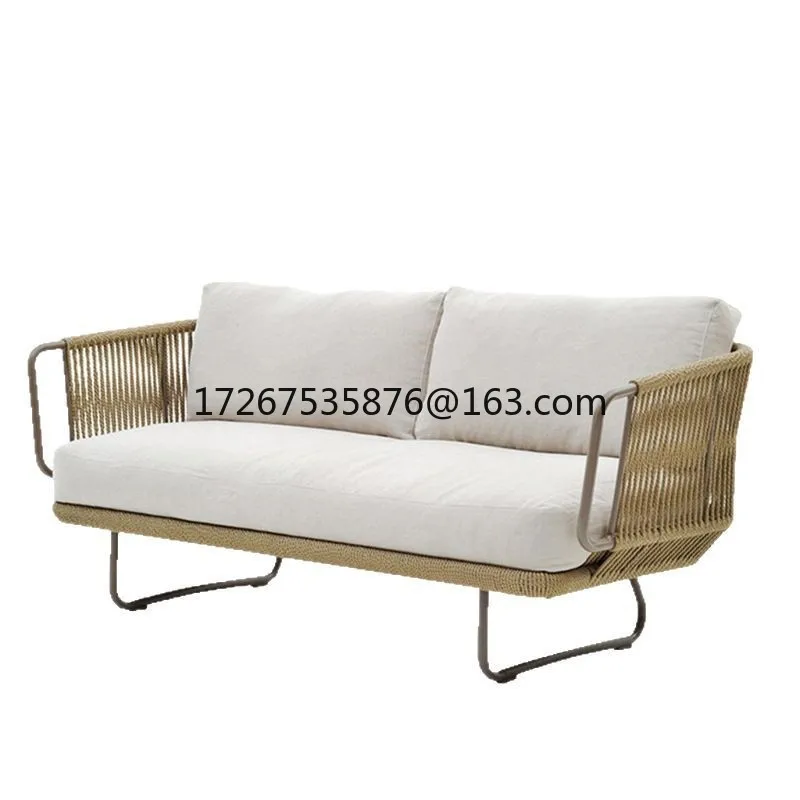 Sofa ogrodowa, stolik kawowy, rattanowy zestaw mebli ogrodowych, na dziedziniec, zestaw krzeseł rattanowych do wypoczynku, balkon na świeżym powietrzu, meble ogrodowe