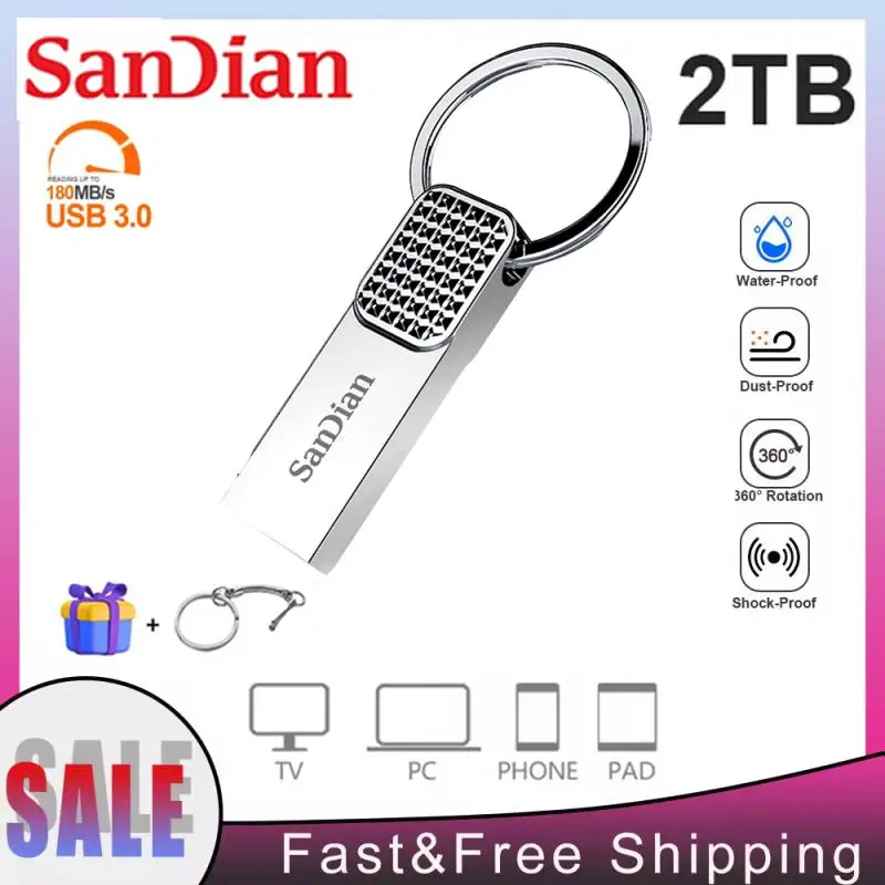 U Disk 2TB New Original USB Flash Drives OTG 128GB Metal High Speed 1TB Pendrive Portable WaterProof Type-C Memoria Pen Drive