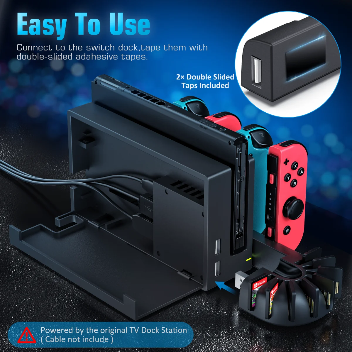 For Switch Joycon Charger Switch OLED Controllers Fast Charge Switch Pro Controller Dock Station 8 Game Slots for Nintendo