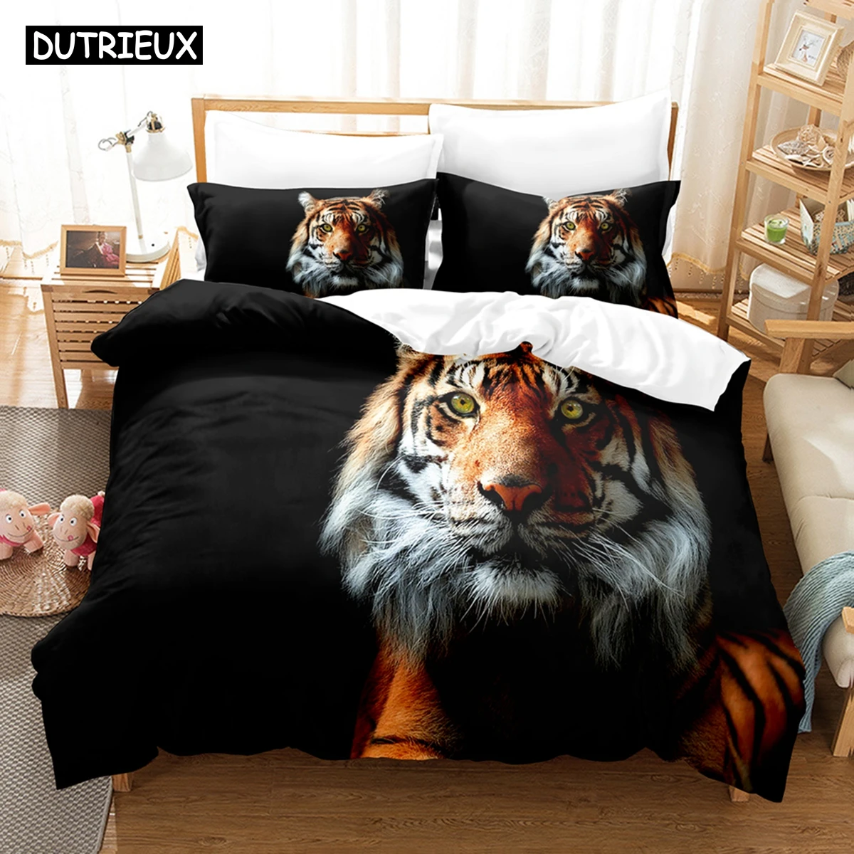 

3D The Tiger Series Bedding Sets Duvet Cover Set With Pillowcase Twin Full Queen King Bedclothes Bed Linen