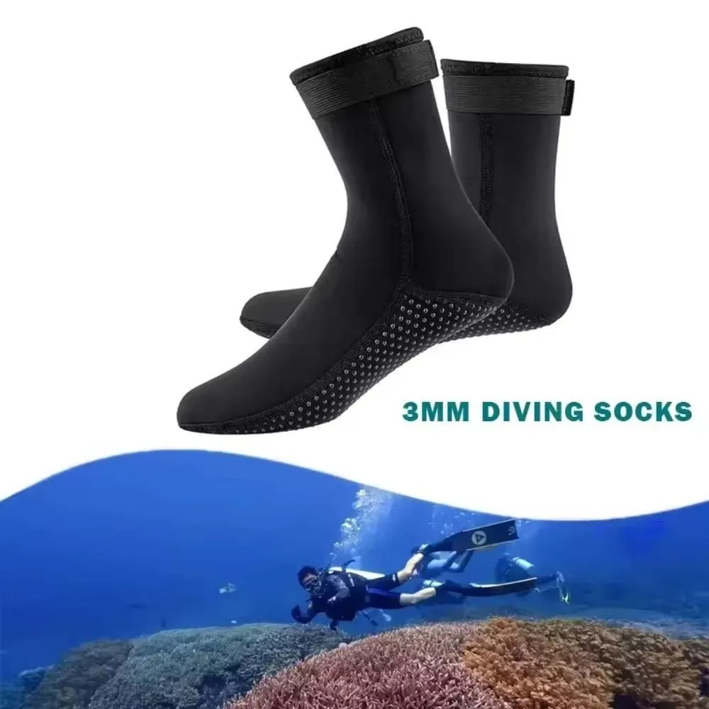 

1pair 3MM Black Diving Socks Non-slip Long Tube Neoprene Water Socks 38-46 Adult Diving Surfing Boots Exercises Yoga