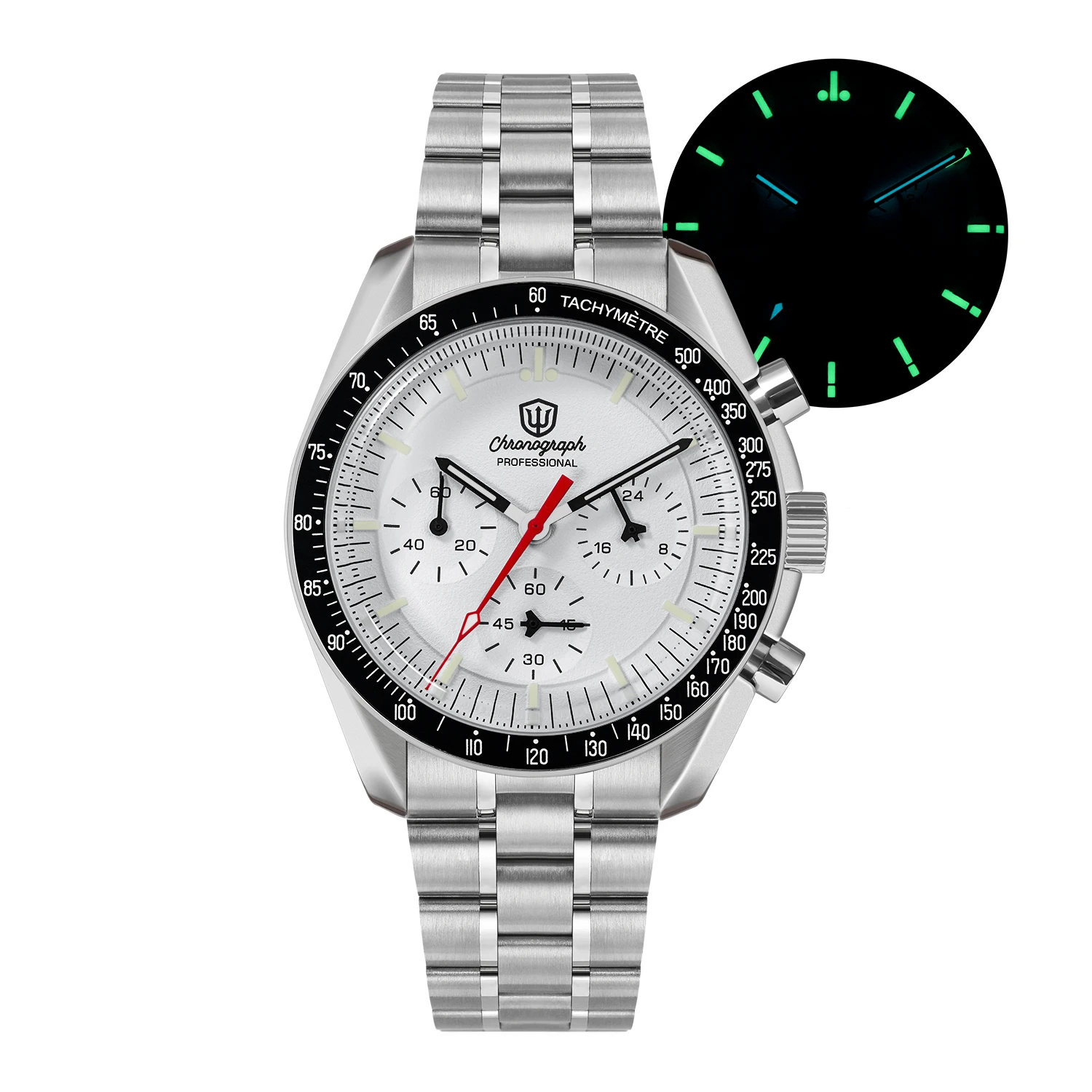 Watchdives WD1863 Quartz Watch 39Mm New Panda VK63 Multifunctional