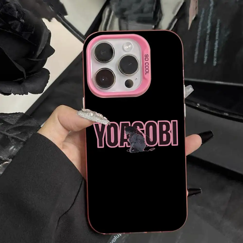 Fashion YOASOBI Mobile Phone Case for iPhone 17 16 15 14 13 12 11 X XR XS 8 7 Air Pro Max Plus Translucent Pink Colorful Cover