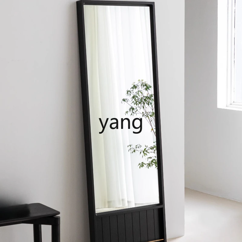 LH Full Body Mirror Retro Solid Wood Ash Wood High Value Magazine Rack Full-Length Mirror Landing