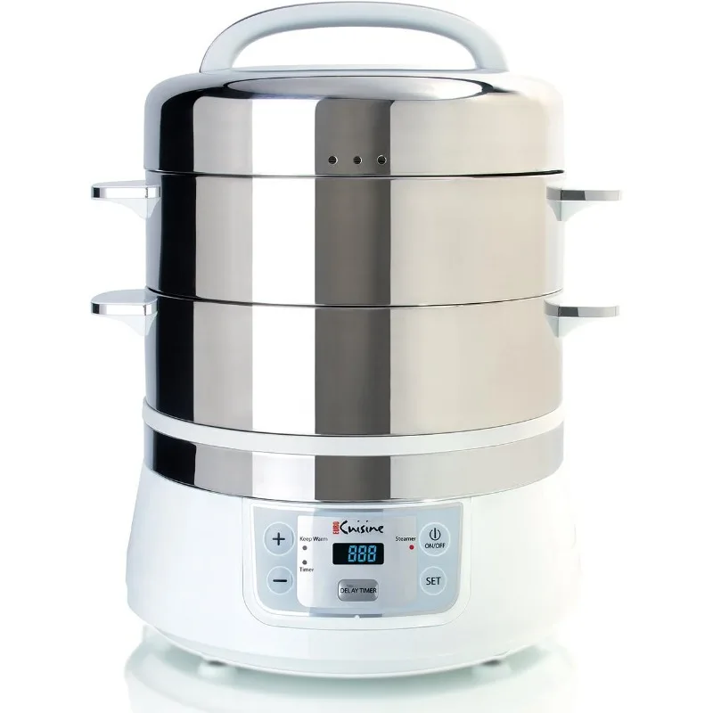 

Euro Cuisine FS2500 Electric Food Steamer, Versatile Vegetable Steamer & Steam Cooker Ideal for Fish,Veggie,Meat,Stainless Steel