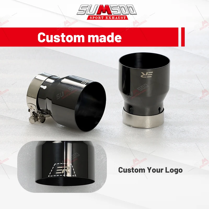 ER logo 4 Pcs Black Stainless Steel Exhaust tips for BMW F87 M2 F80 M3 F82 F83 M4 Direct Fit Exhaust Tip other auto engine parts
