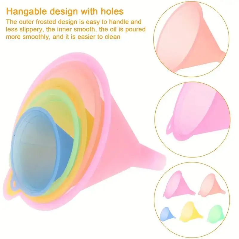 

Набор из 5 прозрачных пластиковых воронок разных размеров, практичная и необходимая специальная Воронка для домашнего использования в цвете