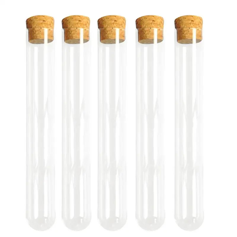 30Pcs Clear Test Tubes with Cork Stoppers Vials Container Sample Tubes for Candy Jewelry Beads Powder Scientific Experiments
