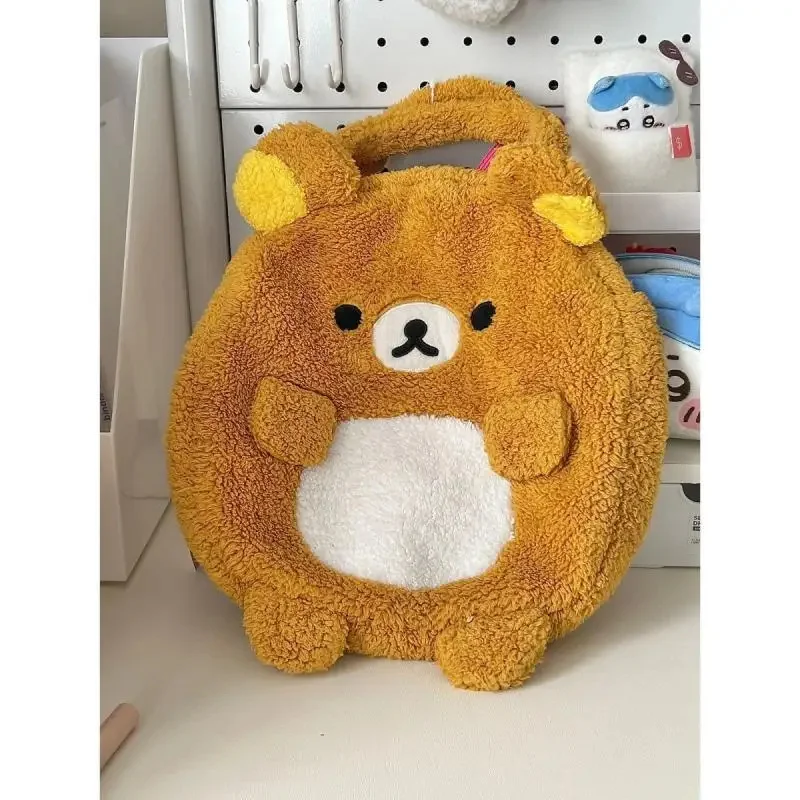 

2024 New Cute Rilakkumas Bear Boys Girls Children Plush Backpack Bags Bag Miscellaneous Storage Bag Girl Birthday Gift