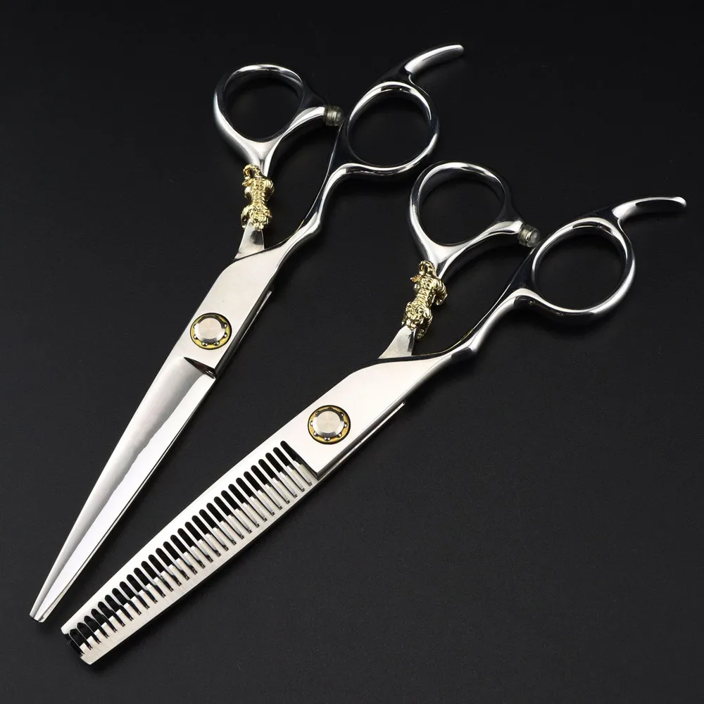 Professional JP440c 6 '' Left Handed Bearing Tiger Silver hair scissors thinning barber cutting shears hairdresser scissors