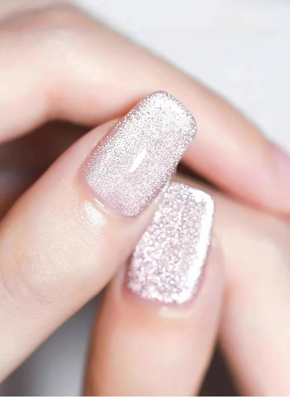 UR SUGAR 15ml Weißer Katzenaugen-Magnetgel-Nagellack Funkelnder Silber-Glitter Hochglänzender Semi-Permanent-Gel Soak-Off UV-LED-Gel – Detail 4