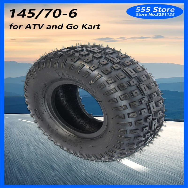 6 Inch ATV Tubeless Tire 145/70-6  Four Wheel Vehcile for 50cc 70 90 110cc 125cc Go Kart Kids Quad Dirt Bike Buggy