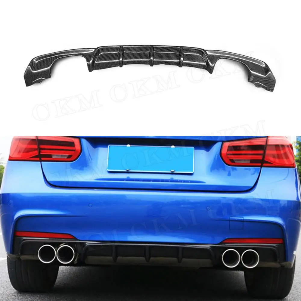 

Carbon Look Rear Bumper Lip Diffuser Spoiler for BMW F30 F35 320i 328i M-sport 2012 -2018 Fins Shark Style