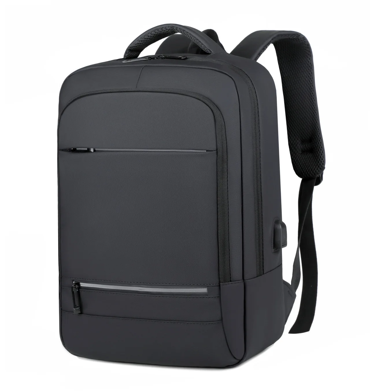 

Leather film double backpack, large capacity computer tablet compartment, travel back