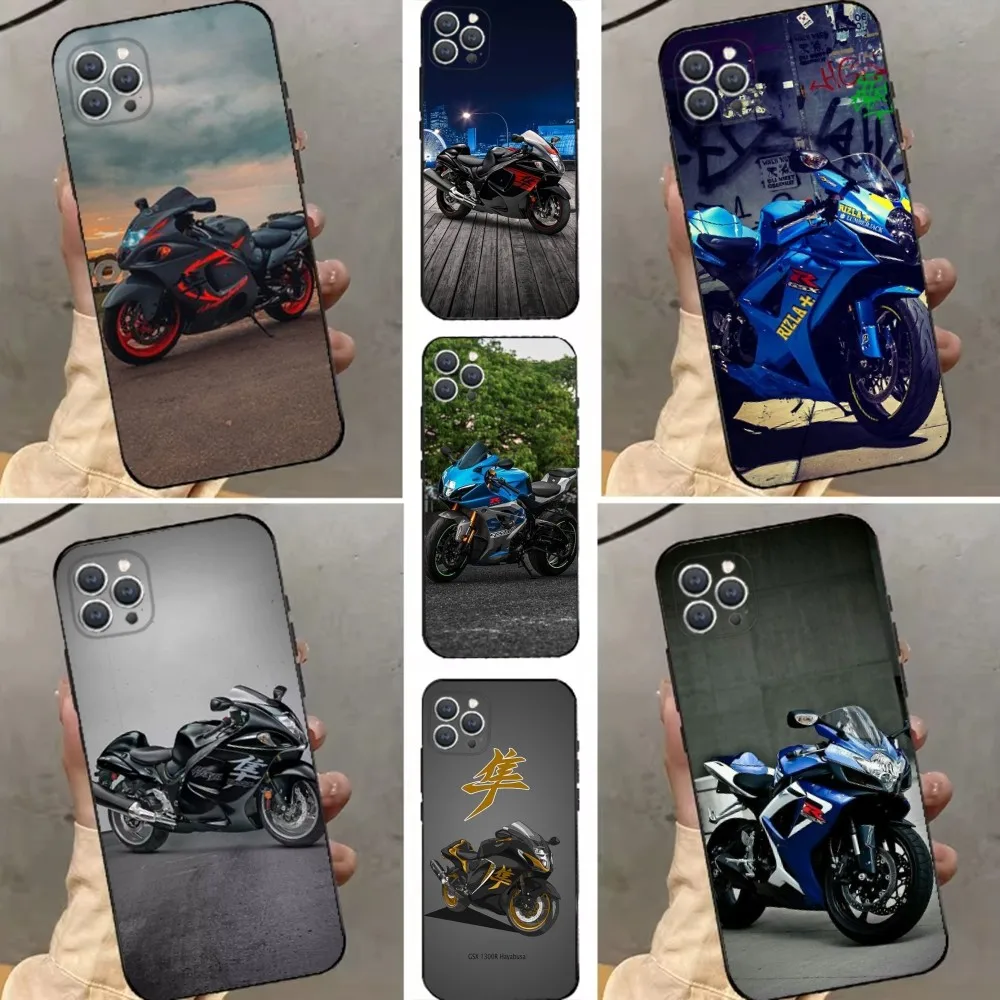 

S-SUZUKIes MOTOR Phone Case For iPhone 15,14,13,12,11,Plus,Pro Max,XS,X,XR,SE,Mini,8,7 Soft Silicone Black Cover