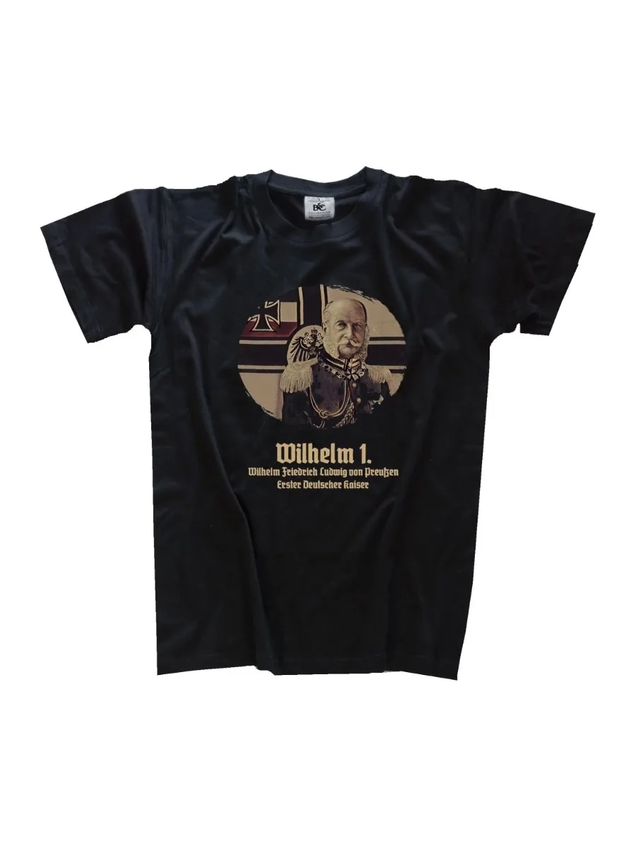 Prussia I Kaiser Friedrich Wilhelm Retro Portrait Printed T-Shirt. Summer Cotton O-Neck Short Sleeve Mens T Shirt New S-3XL