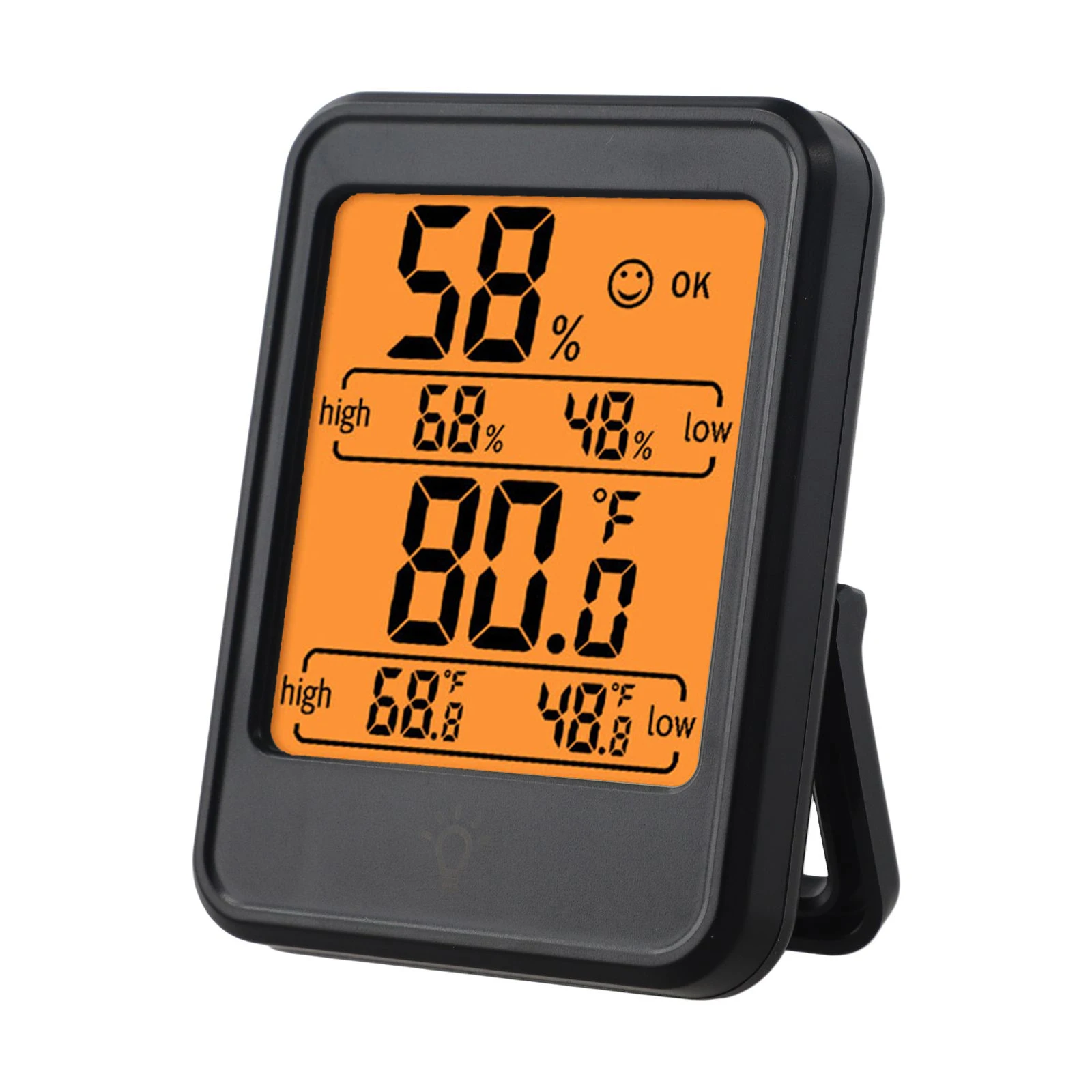 Stylish Indoor Digital Thermometer Hygrometer with User Friendly Features Including Magnetic Mounting Capability