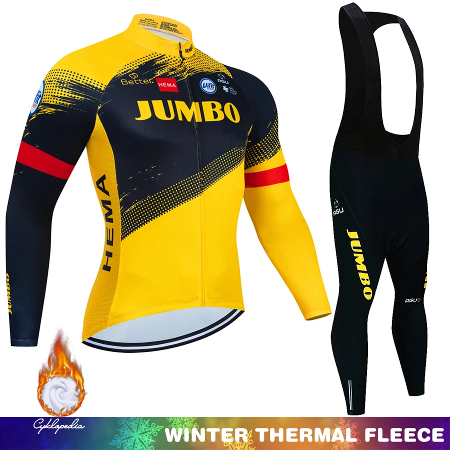 جامبو الدراجات الستر الحرارية جيرسي الملابس رجل 2026 الرجعية الشتاء الصوف مجموعات الملابس البلوز مريلة الرجال دراجة الترياتلون الدراجة #3